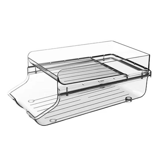 

Холодильник Ящик для хранения банок для напитков Диспенсер для банок с газировкой Большая емкость Автоматический диспенсер для бутылок с водой на колесах Органайзер для холодильника Small Dual Layer