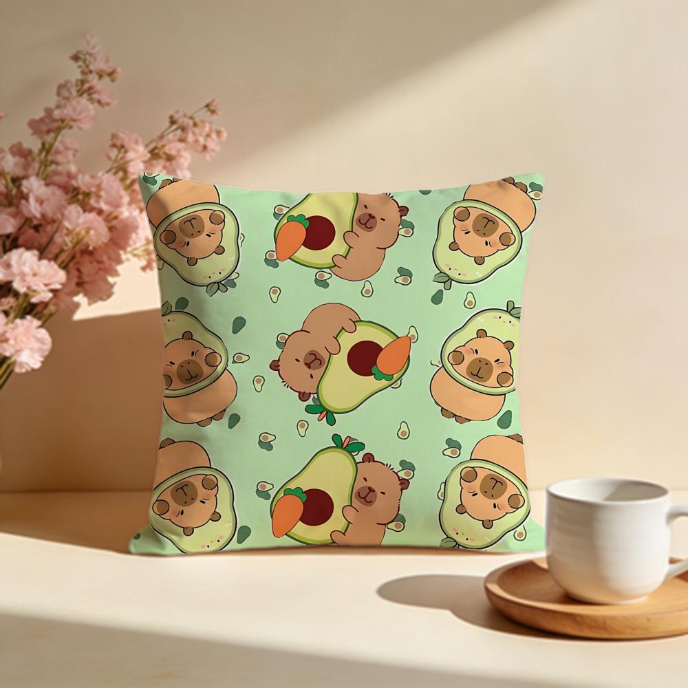 Chill Capybara Cushion Cover Soft Pillow Cases for Home Bedroom Living Room Sofa