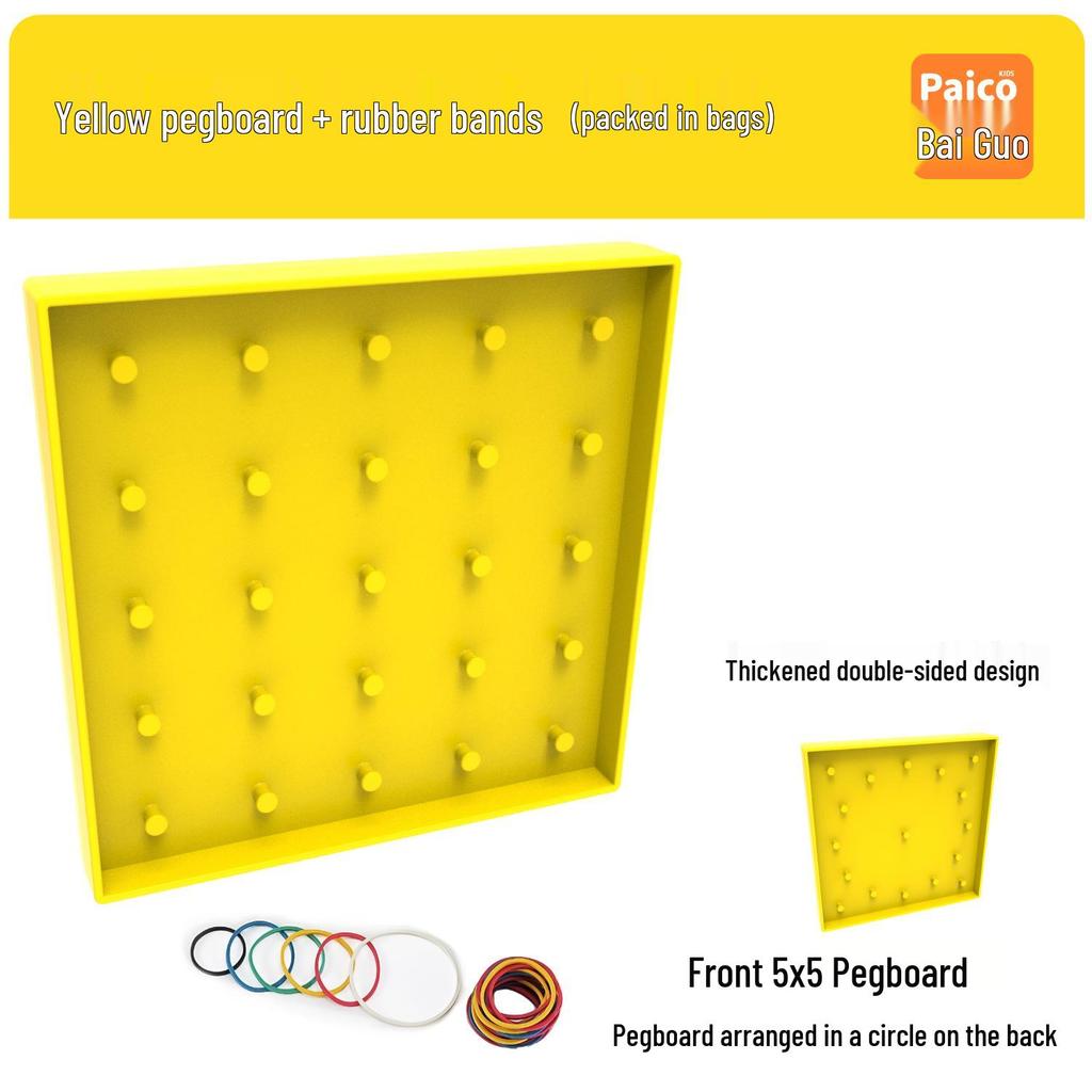 Double-Sided ABS Pegboard with Mushroom Heads - Montessori Geometry Aid for Lower Grades