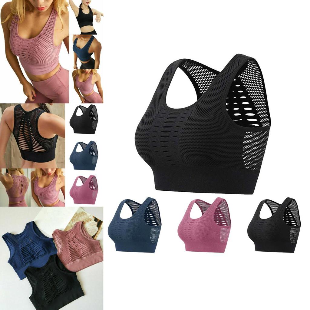 Women's Ultra-light Breathable Mesh Padded Sports Bra For Gym And Yoga Activities