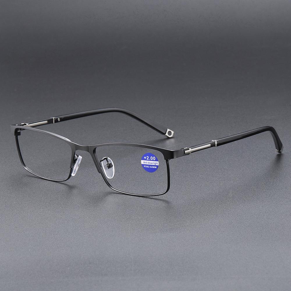 New Style Unisex 25° Reading Glasses with Anti-Blue Light Metal Frame and Plano Lenses
