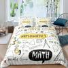 Set Copripiumino Equazioni Matematiche Clessidra Galassia Viola Coperta Copripiumino Formula Fisica Set Biancheria da Letto per Dormitorio Asse Geometrico Scientifico