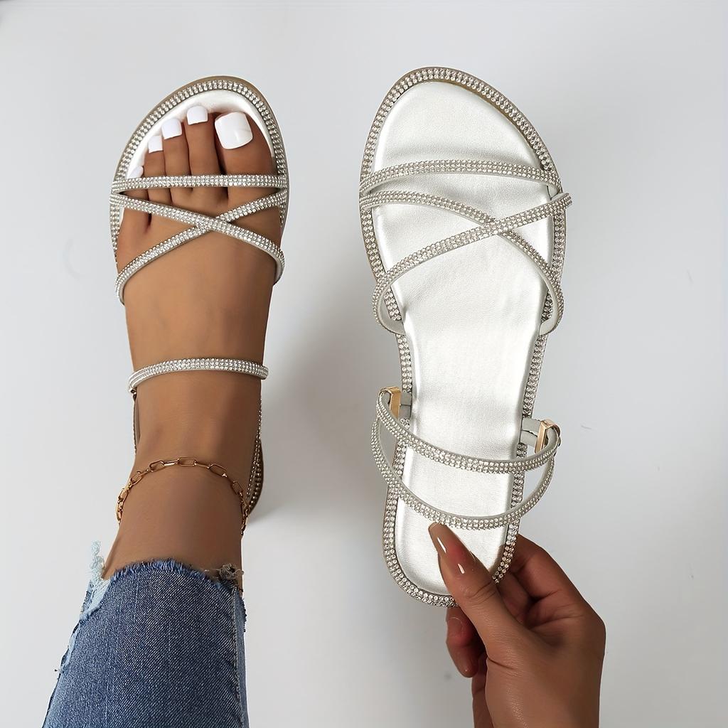 Women Slippers  New Summer Flat Glitter Fashion Designer Sandals Luxury Rubber Rome Slippers Slides Women Zapatos De Mujer