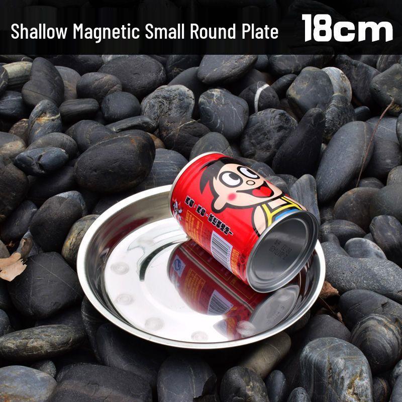 Stainless Steel Round Dinner Plate Tray - Versatile for Tableware, BBQ, Deep & Flat Dishes