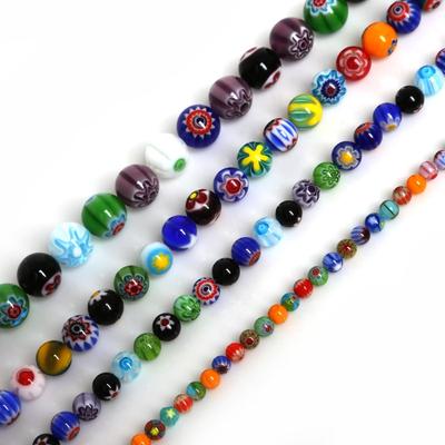 39–95 Stück Blumen-Glasperlen, lose runde Perlen für Schmuckherstellung, DIY-Armband, Halskette, Zubehör
