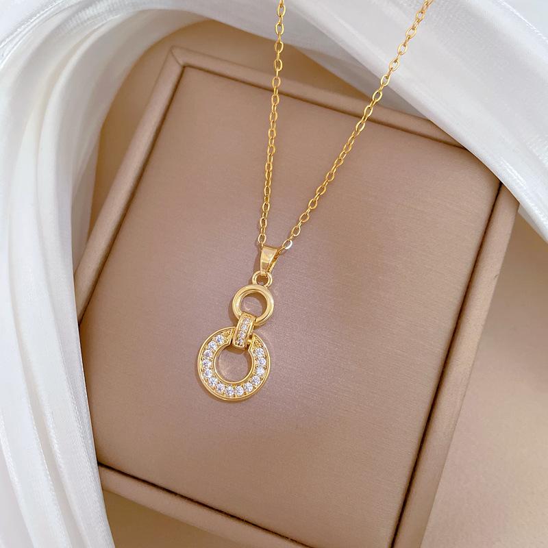 White Synthetic Zircon Geometric Jewelry Sets Earrings Necklace for Women