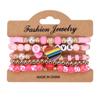 5pcs/set Acrylic Beads Romantic LOVE Pendant Colorful Stone Wristband Bracelet  Hand Decoration