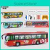 Simulation City Alloy Sightseeing Bus Model Toy With Sound And Functions Light
