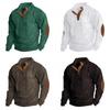 Mens Casual Corduroy Stand Collar Sweatshirt For Winter Outdoor Activities