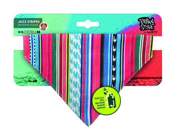 

Wahw Pet Urban Style Jazz Stripes Patterned Dog Bandana - M