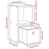 Nightstand 2 pcs Smoked Oak 25.5 x 22 x 49.5 cm
