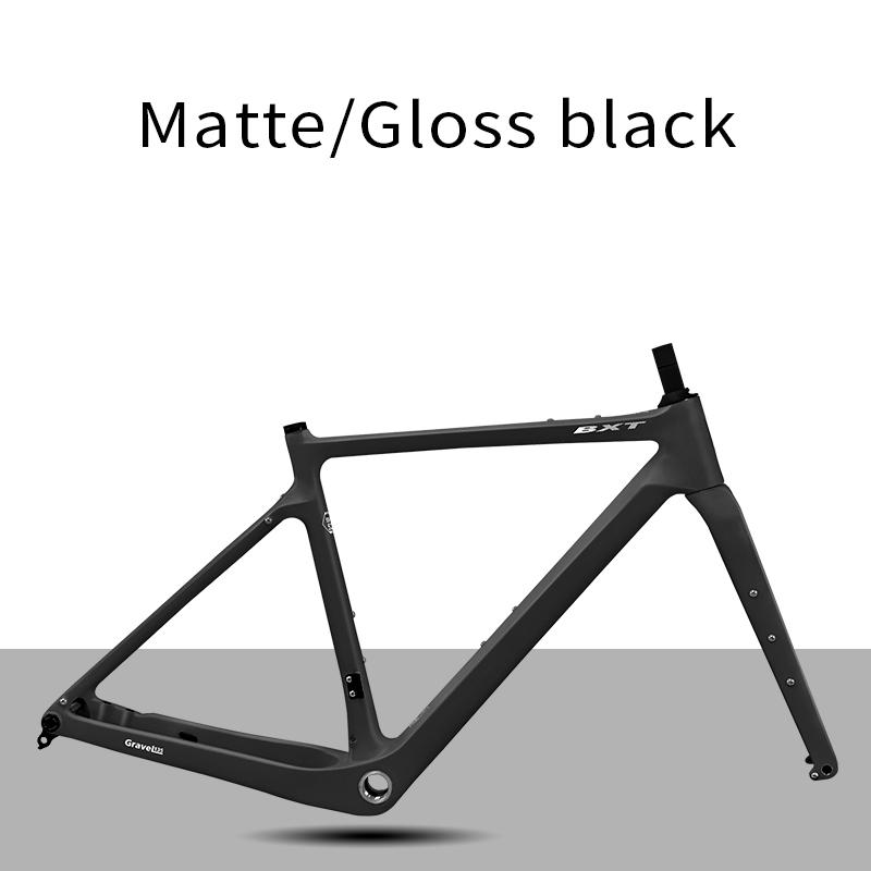 

BXT-135 Рама гравийного велосипеда Карбон 700C/27.5er Дисковый тормоз Карбоновый фреймсет гравийного велосипеда BXT logo Black Matte-58cm чёрный