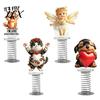Vivid Character Car Interior Accents Cute Cat/Dog/Elf Dashboard Decorations with Spring Swing Design, Double-sided 2D Flat Acrylic Small Gifts