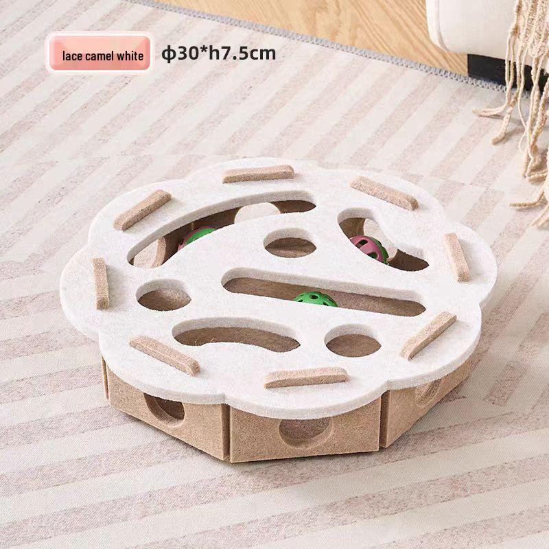 Cat Puzzle Toy - Self-Play Boredom Buster for Kittens with Maze, Digging Holes, and Bell Ball