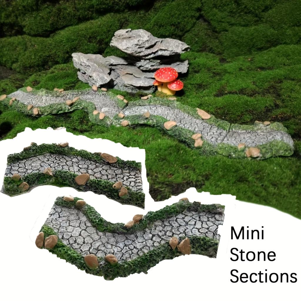 Wege aus Kunststein, Pfade für Feengärten, Dekorationen aus Kunstharz, Mikrolandschaften, Miniatur-Landschaftsgestaltung für Blumentöpfe, DIY