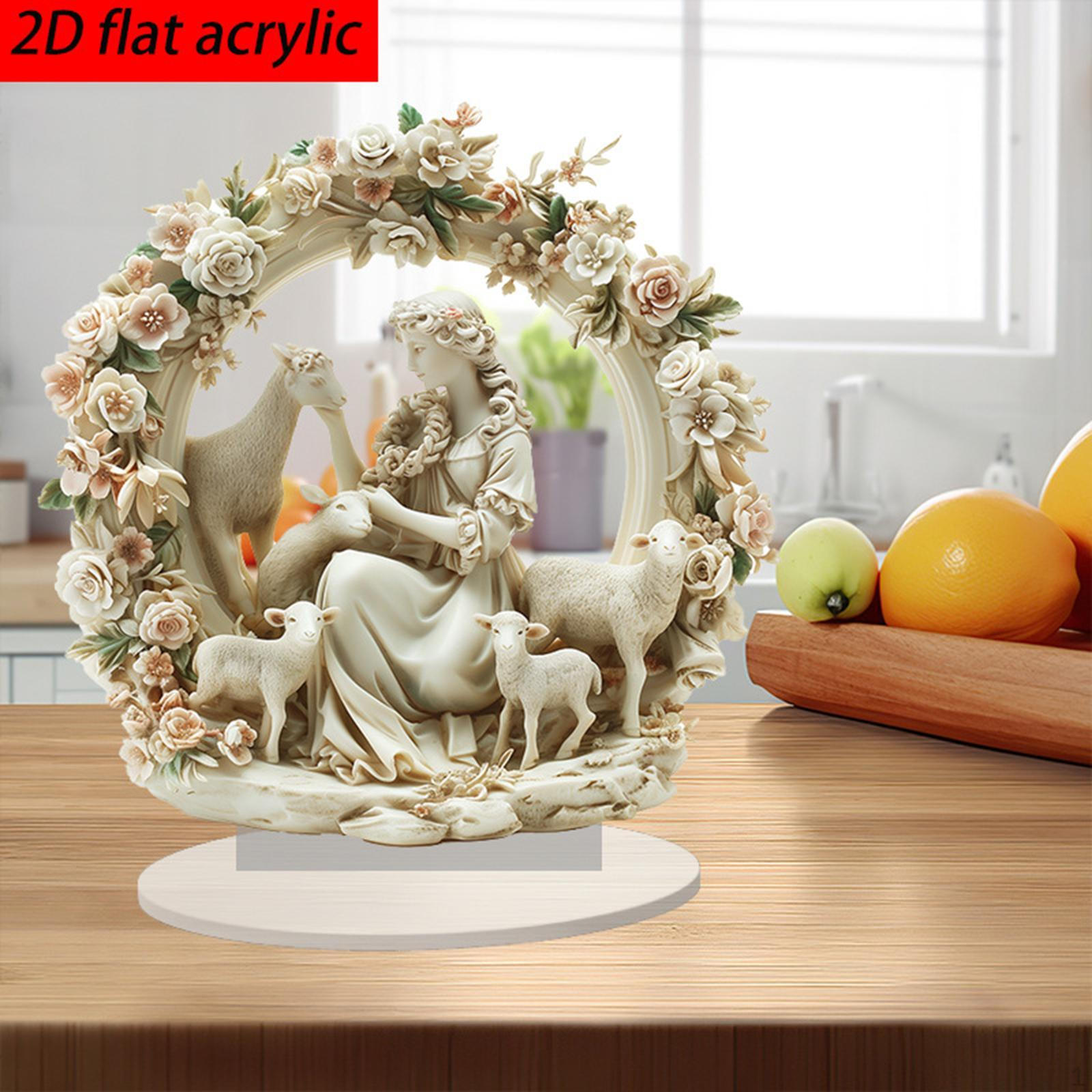 

Мэри Акриловая Фигурка Настольное Украшение 2D Подарок Современные Сувениры для Вечеринки Религиозный Настольный Дисплей для Офиса