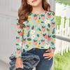 Meninas Camisetas de manga comprida Crianças Outono Tops Crewneck Impresso Camisetas básicas 5-14Y