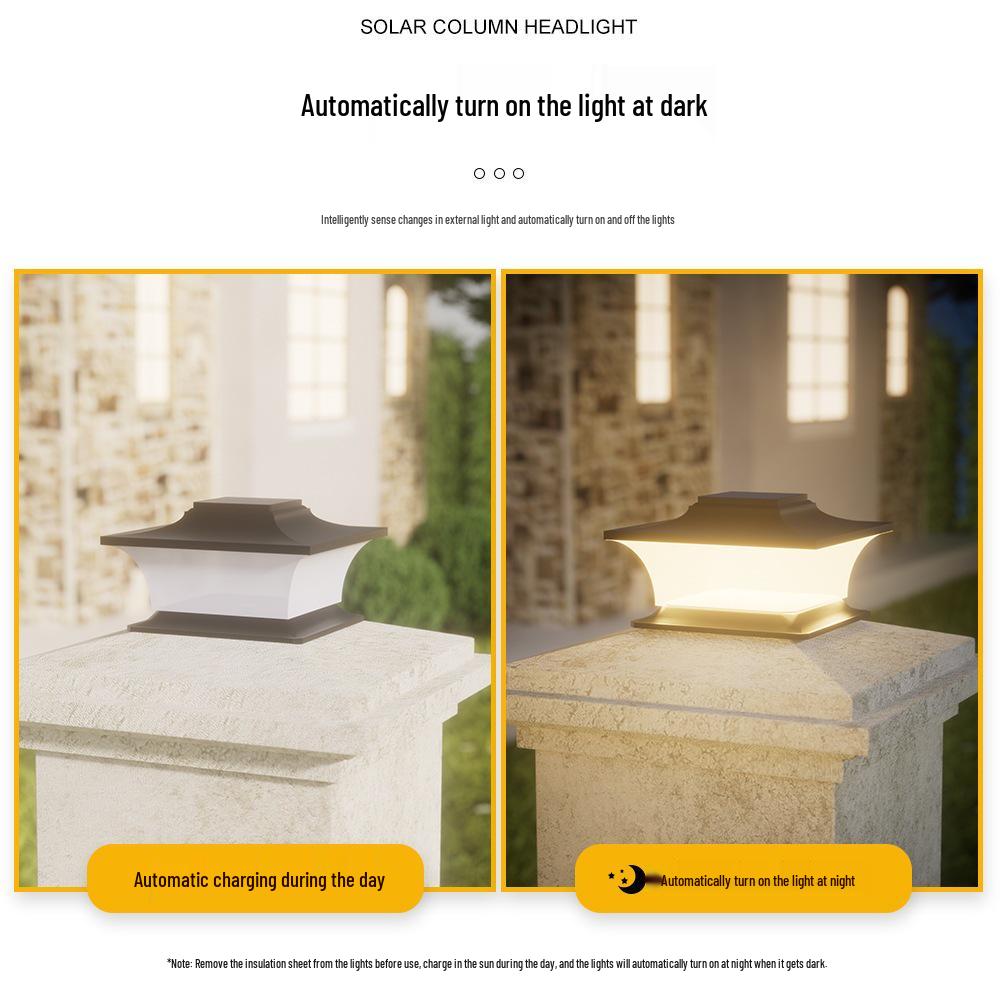 Solar Post Top Light for Garden, Fence, Terrace, and Courtyard