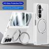 For Samsung Z Fold 8 Ultra Galaxy Z Fold 7 Matte Frosted Metal Magnetic Ring Kickstand Case with Tempered Glass Screen and Hinge