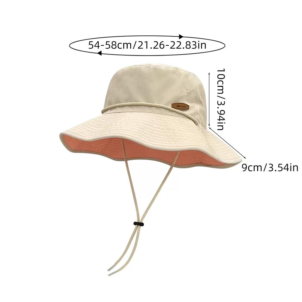 New Summer Uv Protection Hat For Women Wide Brim Double-Side Wear Fishermen Cap Female Solid Color Hiking Climbing Sunshade Hat