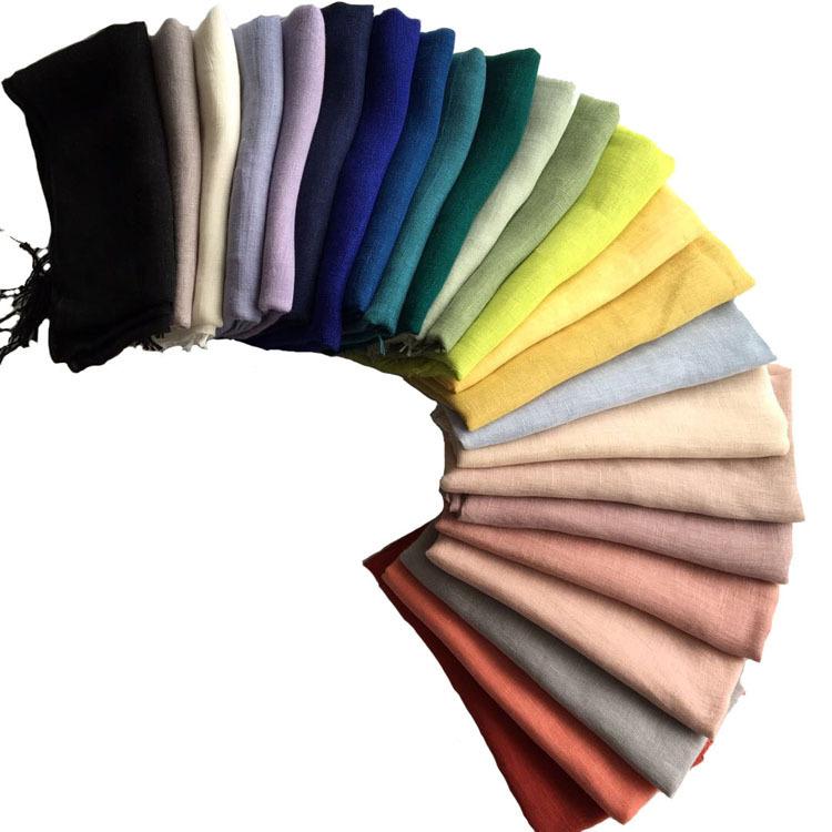 Cachecol Versátil de Linho Puro Japonês Fashionável Respirável Praia Exterior Esportes Cachecol de Seda Xale