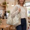 Elegant Vintage Floral Pattern Tote Bag Stylish Casual Large Capacity Daily Commute Top Handle Bag