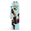 1PC Soccer Athlete Jump Kick Action 750ml Color Plastic Sports Water Bottle Leakproof Flip Straw Lid Suitable for Sports Office Home Use