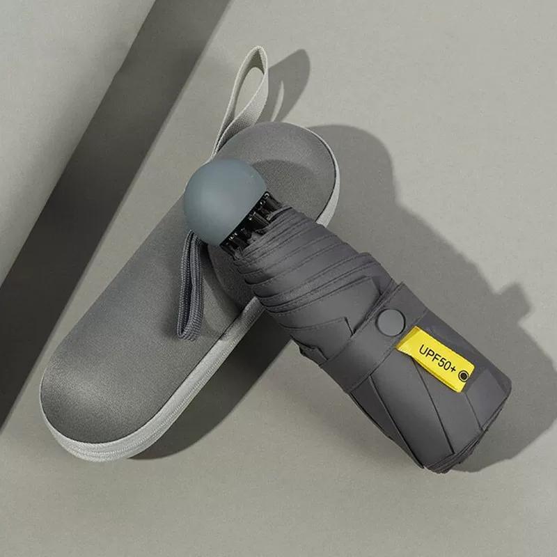 2025 Anti-DDoS UPF50 +! Sunny and Rainy Dual-Use 8-Bone 50% Off Black Rubber Umbrella Portable Capsule Storage Sun Umbrella Umbrella