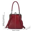 Elegant Kiss Lock Shoulder Bag Large Capacity Solid Color Chinese Style Crossbody Bag Anti-splash Water PU Leather
