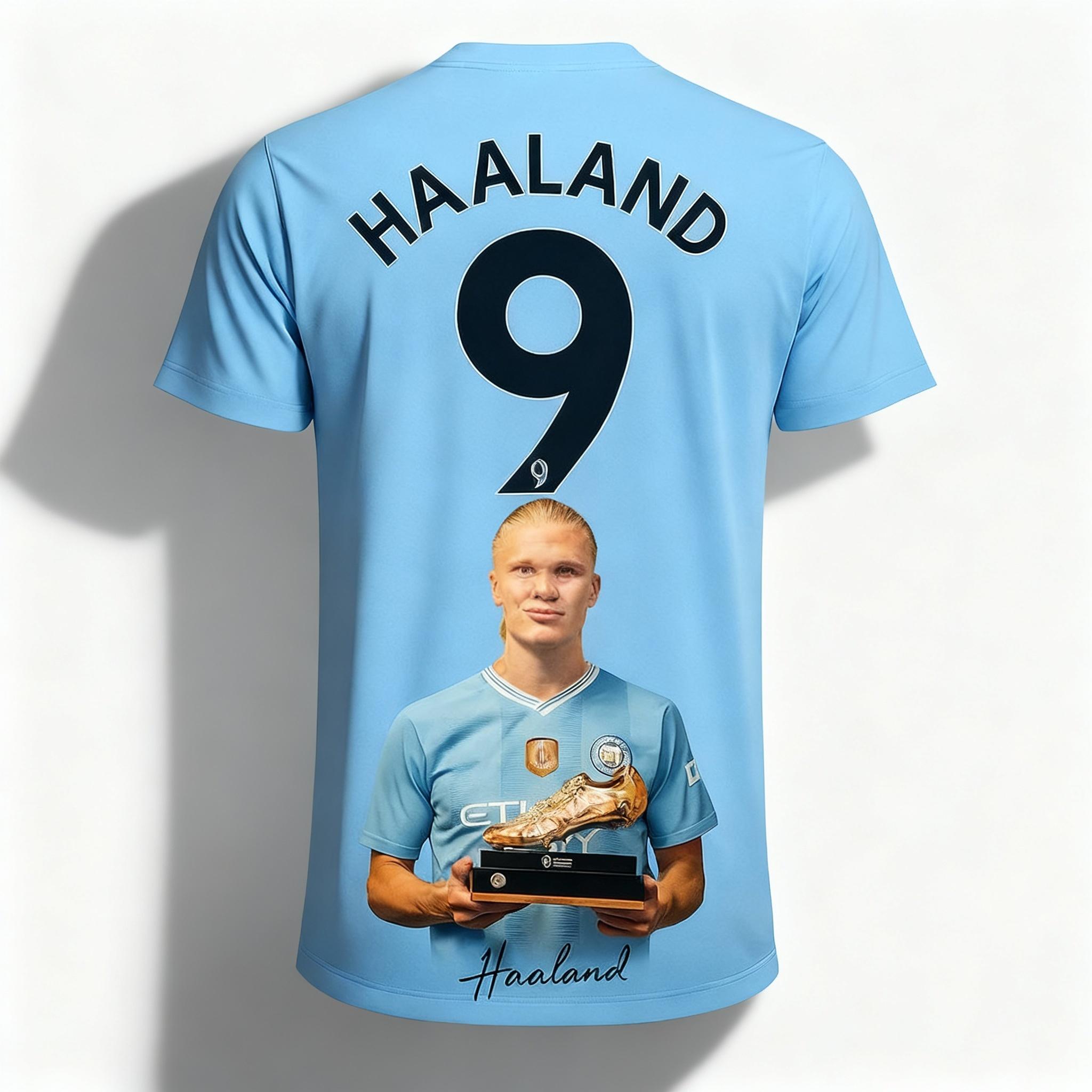 Haland style à la mode été impression 3D vêtements familiaux pour enfants maillot de sport football T-shirt adapté aux vêtements de sport 5XL blanc