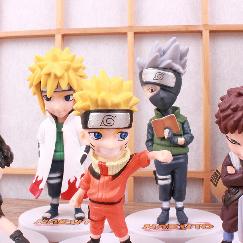 6pcs/set 12cm Anime Naruto Shippuden Hinata Sasuke Itachi Kakashi Gaara anime figure Q Version PVC Figures Toys Dolls Kid Beautiful Gift