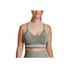 Under Armour Bezszwowy Długi Nadruk Literowy Sportowy Biustonosz o Niskim Wsparciu Kobiety Sportowy Biustonosz Zielony 1357719-504