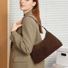 Vintage women natural suede leather bag stylish retro patchwork design large capacity shoulder bag top grain genuine leather