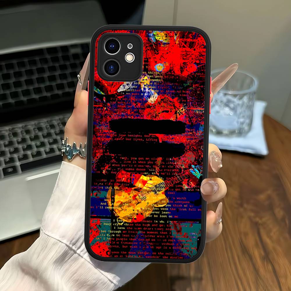 

E-Ed Sheeran For IPhone 16 15 14 13 12 11 Pro Max X XS MAX Plus Translucent Black Phone Cover iphone 13pro max