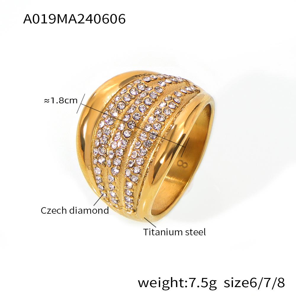 Elegant French Multi-Layer Diamond Ring for Women - Luxurious, Non-Fading, In Stock