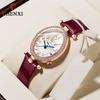 Luxury Watch For Women Diamond Waterproof Quartz Ladies Watches Fashion Elegant Oval Calendar Wristwatche Leather Strap