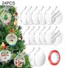 24pcs 7.5cm Xmas Acrylic Circles Discs DIY Clear Christmas Baubles Acrylic Round Baubles Crafts Xmas Trees Hanging Decoration