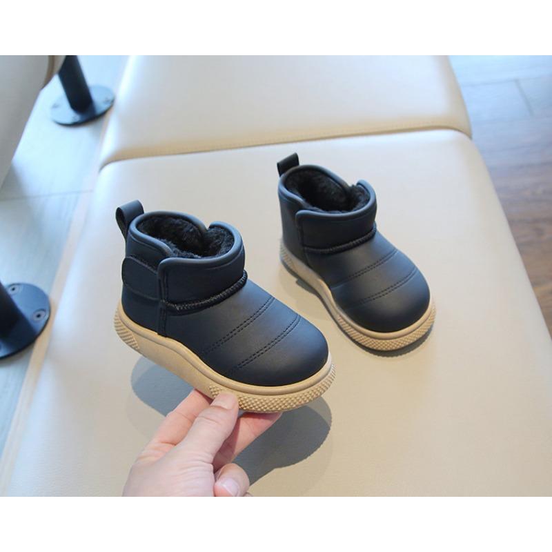 Warm Thickened Fleece Lined Children Ankle Snow Boots For Boys And Girls