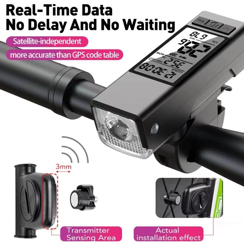 Bike Light 3 In 1 Bicycle Wireless Computer Flashlight LED Bike Front Light Cycling Horn Waterproof USB Headlight Riding Lamp