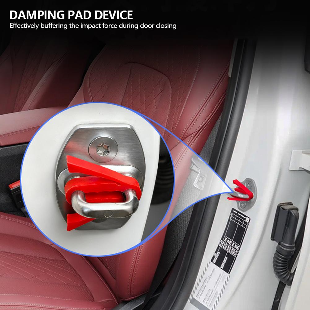 4Pcs Universal Car Door Lock Protector Pads Thickened Silicone Anti-Collision Door Lock Sleeve Noise Reduction Cushion Bumper Cover