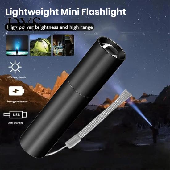 LED Flashlight Rechargeable Super Bright High Lumens Adjustable Pocket Brightness Zoomable Waterproof Tactical Torch Small Flash Light