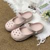 Spring And Summer New Shoes Ballet Leopard Print Hole Shoes Women'S Cool Slippers Summer Wear Non-Slip Sandals