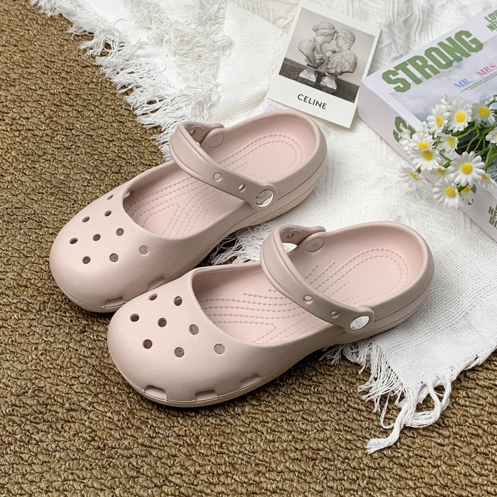 Spring And Summer New Shoes Ballet Leopard Print Hole Shoes Women'S Cool Slippers Summer Wear Non-Slip Sandals