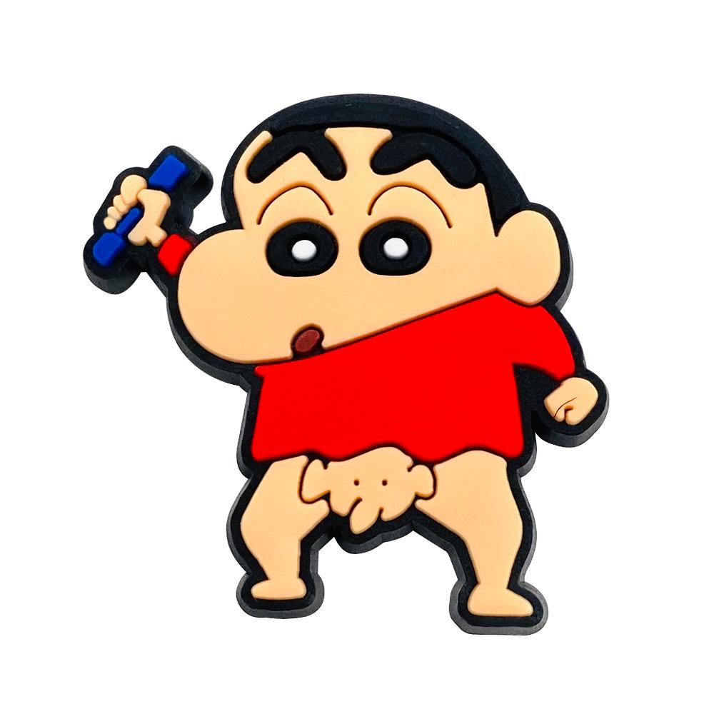 Crayon Shin-chan Croc Charms: 10 Styles, Soft Rubber PVC Shoe Accessories