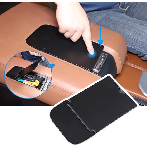 

LLKUANG Black ABS Car Center Console Dash Table Storage Tray Compatible with Toyota Tundra 2014-2021 Instrument Organizer Phone Holder Cradle чорний