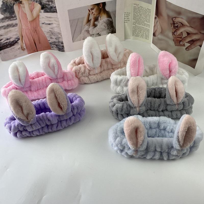 Women Wash Face Hair Holder Elastic Hair Bands for Girls Cute Bow Animal Ears Headband Turban Fashion Hair Accessories
