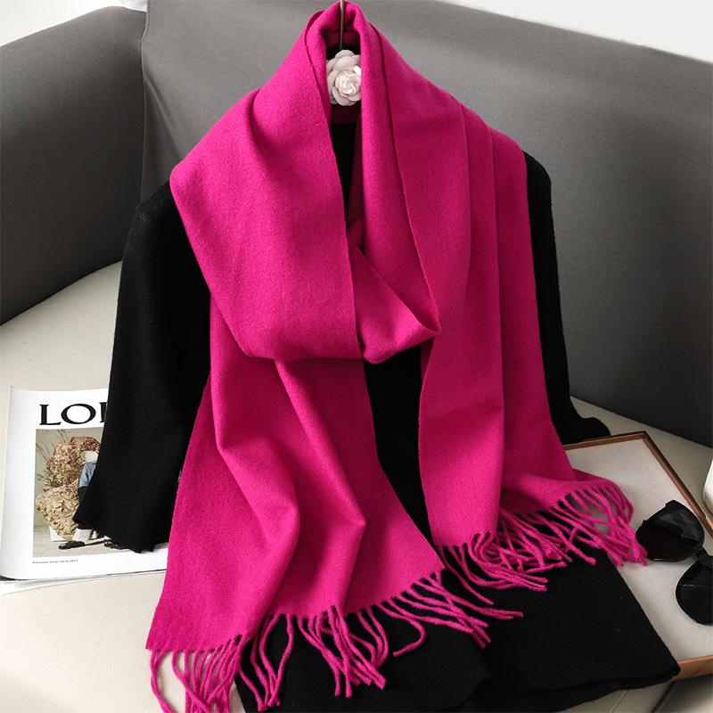 Nytt 62 farger Vinterskjerf for kvinner Langt Varmt Kasjmirskjerf Hijab Ensfarget Dame Sjal Wrap Kvinnelig Pashmina Bandana Hodeskjerf