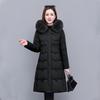 New Cotton-padded Women's Medium and Long Styles, Thickened, Slim, Thin and Warm, Fashionable Big Fur Collar Cotton-padded Women's Clothes