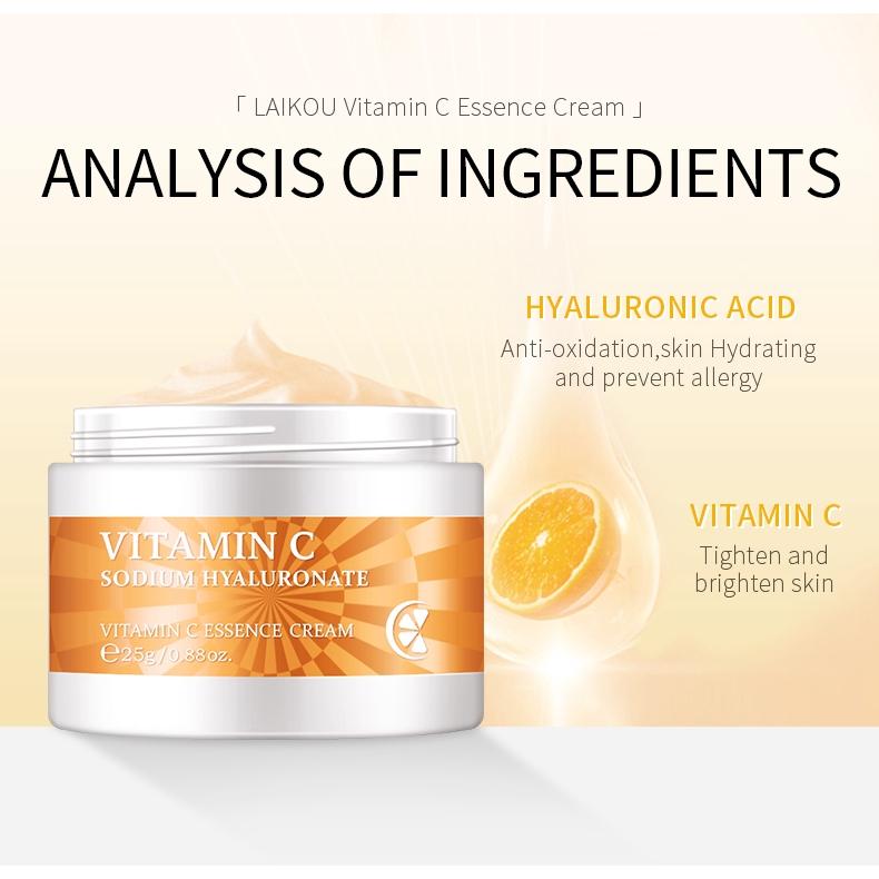 LAIKOU Vitamin C Whitening Cream Remove Freckle Blemish Brighten Moisturizing Face Cream 25g