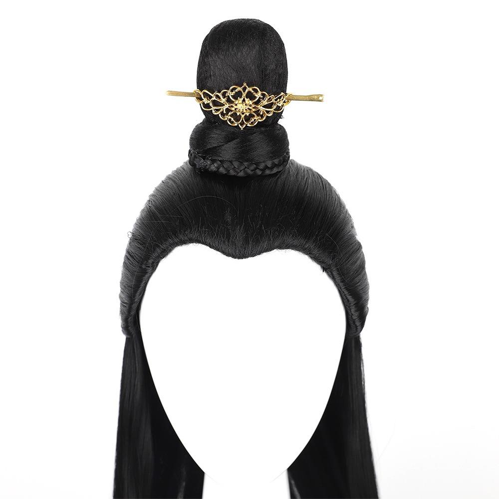 Antique Headwear Hanfu Wig for Men Chinese Style Fake Hair Bun Tang Dynasty